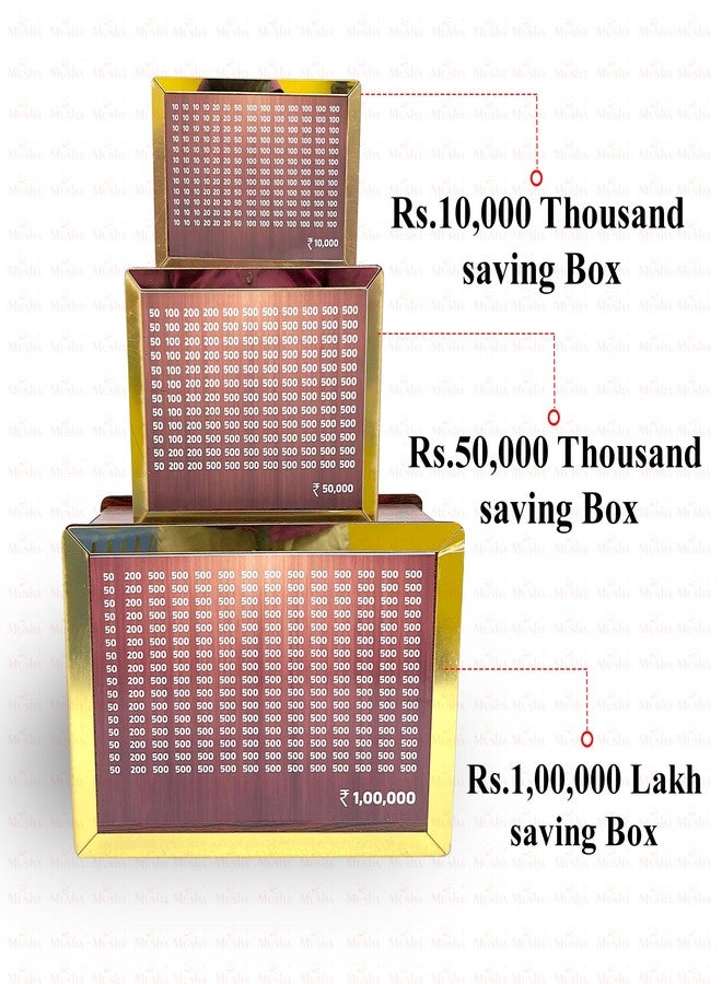 MUSHA Reusable Wooden Modern Money Saving Box | MDF Piggy Bank with Gold Acrylic Borders | 6x4, 6x8, 12x8 Inch | Custom Photo & Savings Tracker | Dual Slot Design | Transparent Bottom Cover (6x8) - Image 5